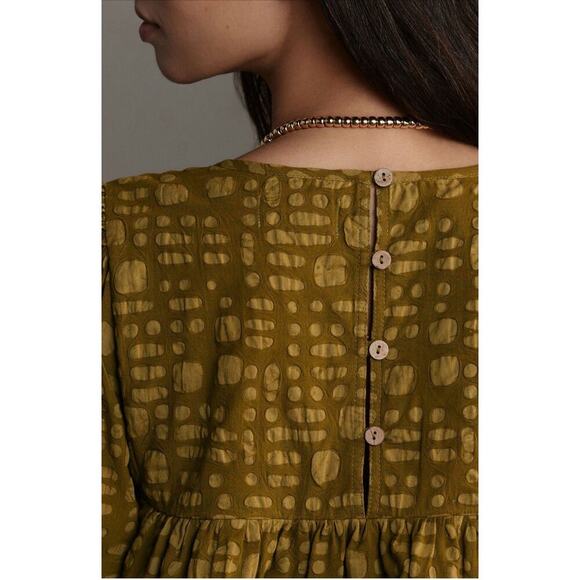 Anthropologie X Porridge Womens Size Small Green Textured Swing Top Tassel Tie - Picture 3 of 12